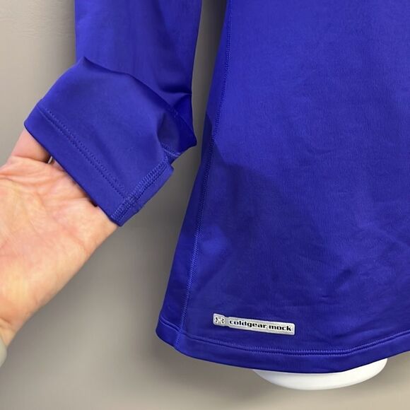 Under Armour Women’s Purple Fitted ColdGear Mock Neck Fit and Flare Pullover-Med - Picture 6 of 14